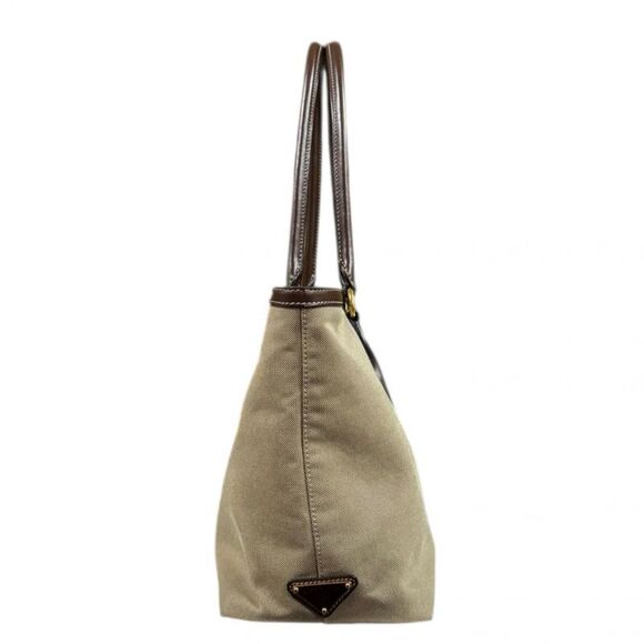 Prada Logo Jacquard Tote Bag Canvas 1bg159 Beige Ladies Prada Used Prada - Picture 4 of 10